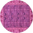 thumbnail image 1 of Ahgly Company Indoor Round Abstract Pink Modern Area Rugs, 7' Round, 1 of 4