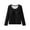 Black, variant on Women's Thermal Top with Ribbed Design, Round Neck Long Sleeve with Thickened Fleece and Built-in Bra for Seamless Look