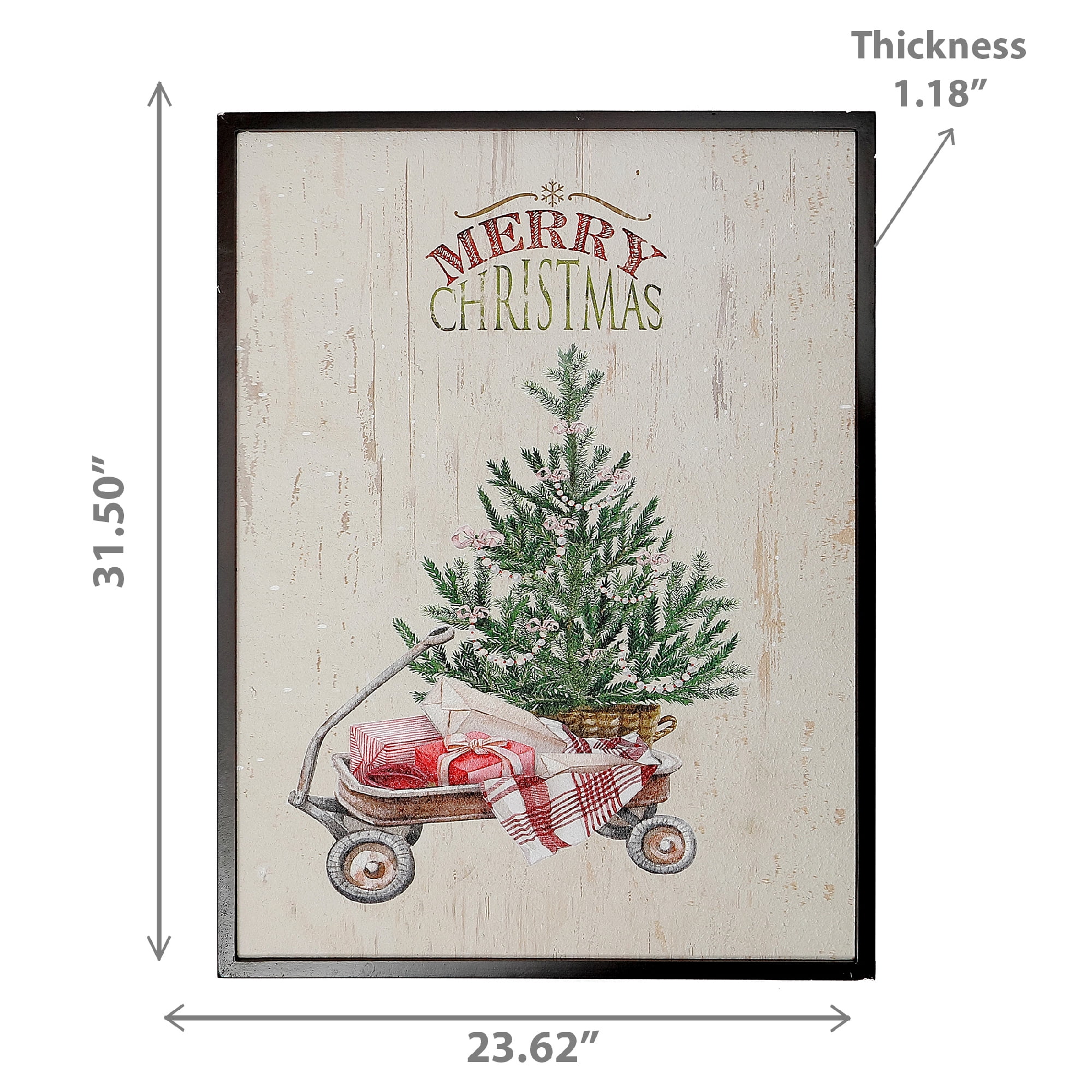 Recycled Paper Framed Wall Art (Tree On Wagon)