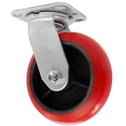 CasterHQ- Medium Duty 8"X 2" Crown Polyurethane ON Iron Wheel - Swivel Caster 900 LBS Capacity