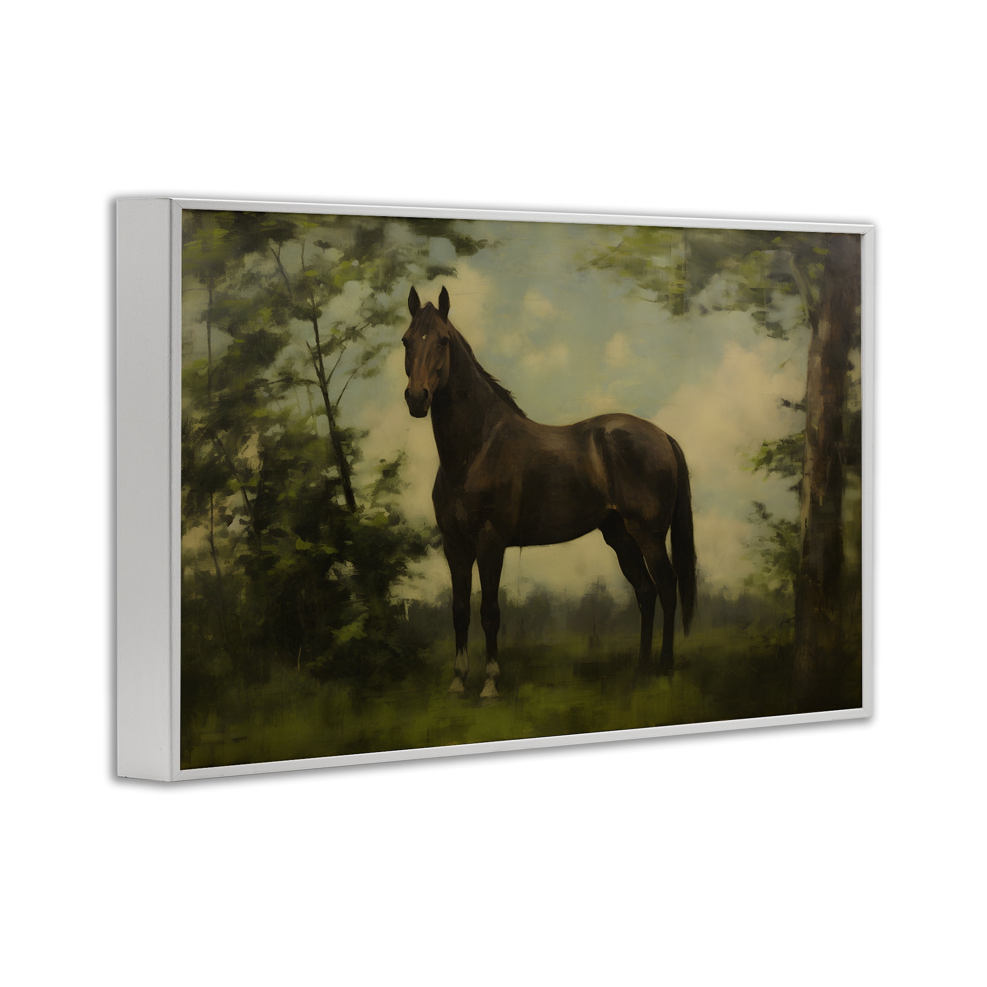 Stupell Industries Forest Horse Portrait White Framed Giclee Art, design by Petal Prints Design