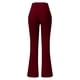 thumbnail image 3 of Pantalones Gibobby con forro polar mujer acampanados cintura alta vino XL, 3 of 5