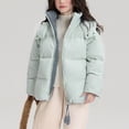 thumbnail image 2 of BFHHYA Girls Winter Lightweight Puffer Coat Zip-Up Stand-Collar Hooded Jacket Long Sleeve Warm Outerwear for After-School Activities 5-15Y, 2 of 4