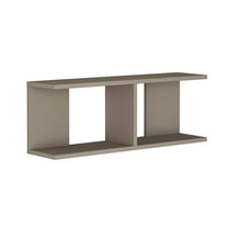 Ada Home Decor Furniture 32.28" 2 Tier Light Mocha Warwick Modern Wall Shelf