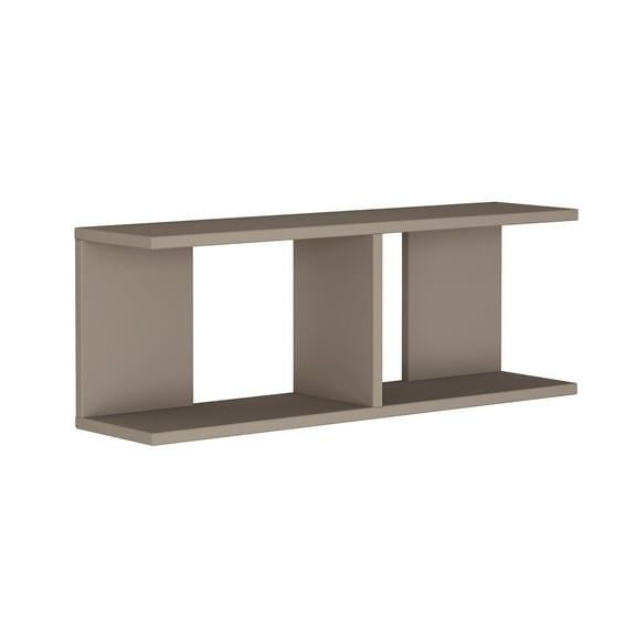 Ada Home Decor Furniture 32.28" 2 Tier Light Mocha Warwick Modern Wall Shelf