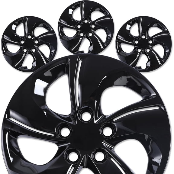 15" Black Lacquer Hubcaps Compatible with 2013 2014 2015 Honda Civic Sedan & 2013 Honda Civic Coupe Steel Wheels - Set of 4,Bolt-on Design Wheel Rim Covers