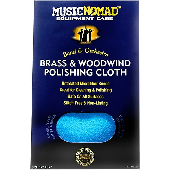 Music Nomad Brass & Woodwind Untreated Microfiber Polishing Cloth 12 x 12 in.