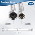 thumbnail image 3 of Uxcell 2-Pack 24 Pulgadas Conector de Manguera de Grifo, Conector de Rosca Femenina 9/16" x G1/2 para Baño, 3 of 6