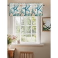 thumbnail image 2 of Coastal Starfish Curtain Valances for Windows, Ocean Coral Starfish Nautical Map Kitchen Valance Window Treatment, Light Filtering Block Curtains for Bathroom/Bedroom/Living Room 42'' x 12'', 2 of 9