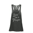 thumbnail image 1 of Livin' On A Prayer Women's Fashion Sleeveless Flowy Racerback Workout Yoga Tank Top Charcoal Grey X-Large, 1 of 3