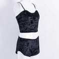 thumbnail image 3 of Canrulo Women's Velvet Spaghetti Strap Sleeveless Crop Top Camisole and Shorts Pajamas Set, 3 of 6