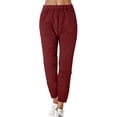 thumbnail image 2 of Gibobby leggings yoga Pantalones de chándal para mujer Cintura alta elástica Leggings de lana de color sólido Pantalones de salón de invierno de longitud completa térmica（Vino， XXXXXL), 2 of 5