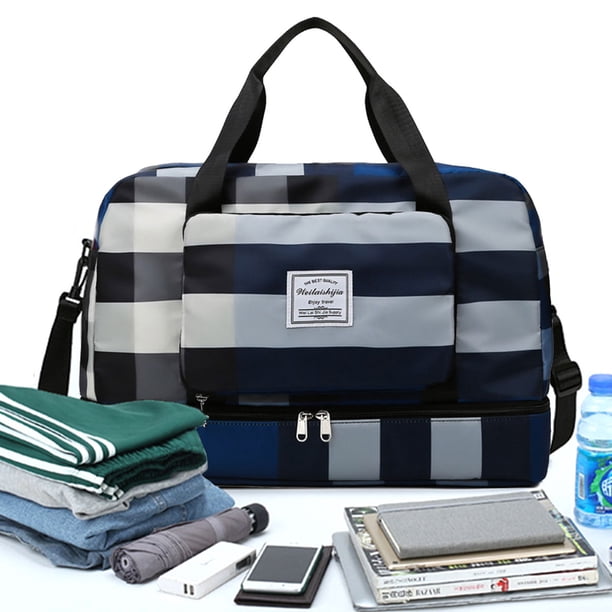 Muyoka Bolsa de viaje Bolsa de fin de semana plegable Separación seca y húmeda Bolsa de deporte deportiva 12.5x9.4x19.6 "Bolsa de gimnasio impermeable Bolsa de mano Bolsa de mano grande para viajes Us Muyoka Hogar