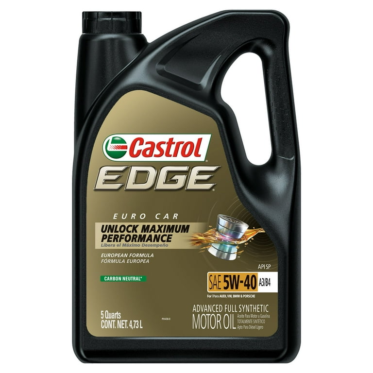 Castrol EDGE Euro 5W-40 A3/B4 Advanced Full Synthetic Motor Oil, 1 Quart 