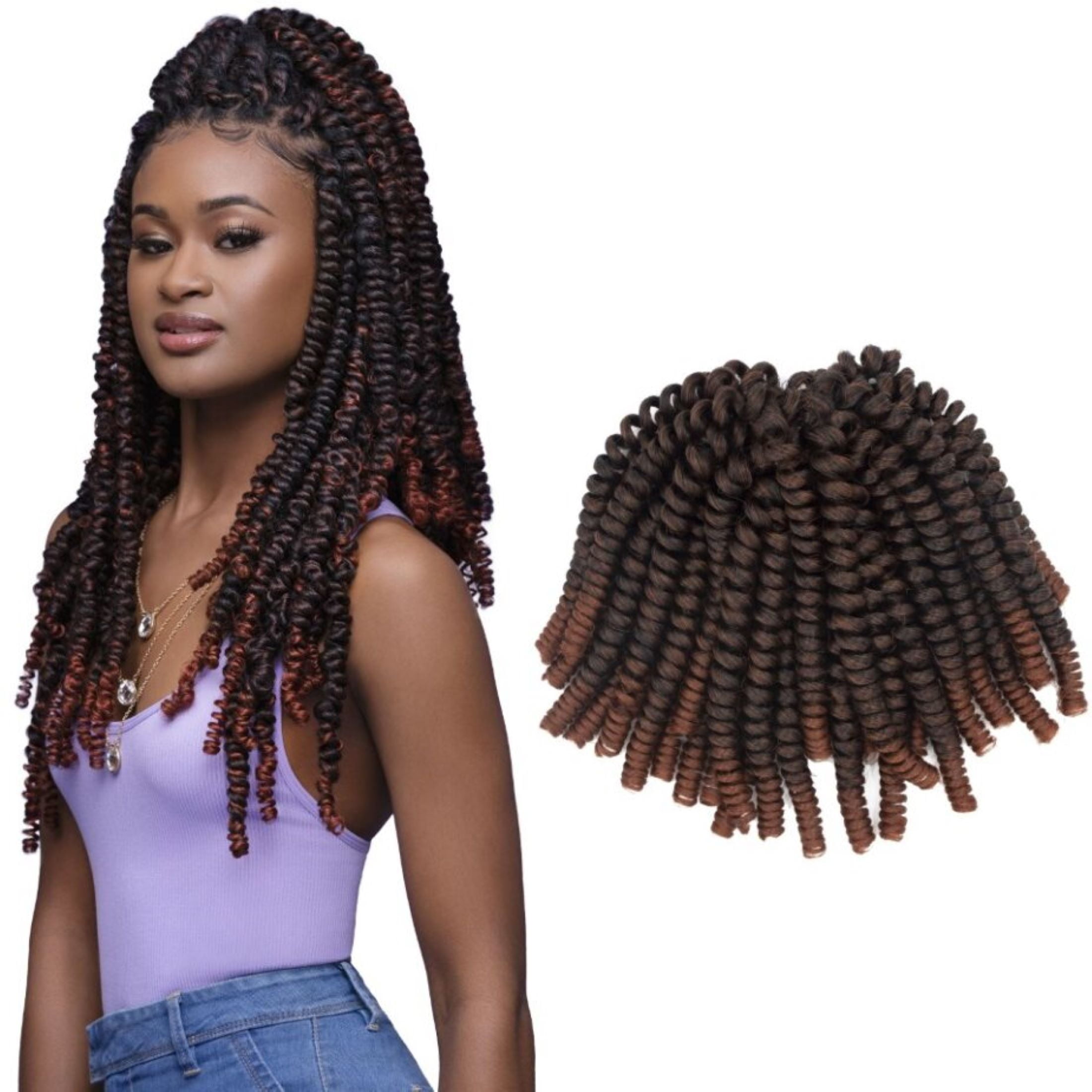 (2 pack) Darling Spring Twist Crochet Hair 2X Pack, 24 inch, #1/350, Female, Adult