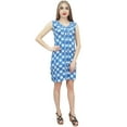 thumbnail image 3 of Bimba Women's Indigo Blue Rayon Short Dress V-Neck Casual Sleeveless Dresses - 8, 3 of 7