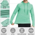 thumbnail image 5 of Satankud Men's UPF 50+ Long Sleeve Sunscreen Hoodie UV Sun Protection Hoodie with Thumbholes for Workout Fishing Hiking Sports Long Sleeve Hoodie Light Green S, 5 of 7