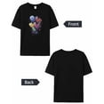 thumbnail image 6 of Women's T-Shirts Valentines Hearts Graffiti Paint Cotton Crewneck Tee Short Sleeve Casual Tops Loose Graphic T-Shirt Black, M, 6 of 7
