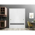 thumbnail image 3 of Sliding Closet Bypass Doors 84 x 96 inches | Planum 0012 White Silk with Frosted Glass | Sturdy Rails Moldings Trims Hardware Set | Wood Solid Bedroom Wardrobe Doors, 3 of 6