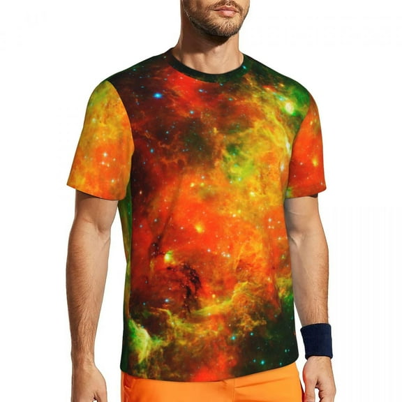 Colorful Starry Nebula T-Shirt Galay Hip Hop Running T-Shirts Short Sleeve Quick-drying To