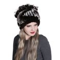 thumbnail image 1 of Bonnet à Fourrure de Couleur Contrastante pour Femmes Hiver avec Patchwork, 1 of 4