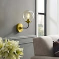 thumbnail image 2 of Contemporary Modern Urban Designer Living Room Lounge Club Lobby Wall Sconce Light, Glass Metal, Gold, 2 of 4