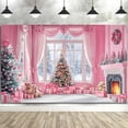thumbnail image 5 of 10X8FT Christmas Photo Backdrop Winter Pink Window Snow Scene Photography Background Christmas Xmas Tree Fireplace New Year Holiday Family Party Decorations Photo Studio Props Pictures, 5 of 5