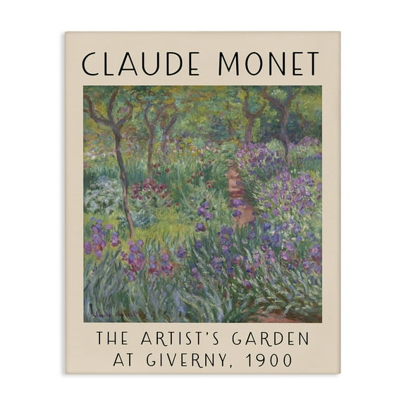 Stupell Industries Classic Garden by Monet Landscape & Nature Painting Wrapped Canvas Art Print Wall Art, 16 x 20