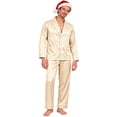 thumbnail image 2 of Harpily Christmas Family Pajamas Matching Sets Long Sleeve Button Down Shirts Soft Satin Sleepwear for Family Holiday Nightwear, 2 of 6