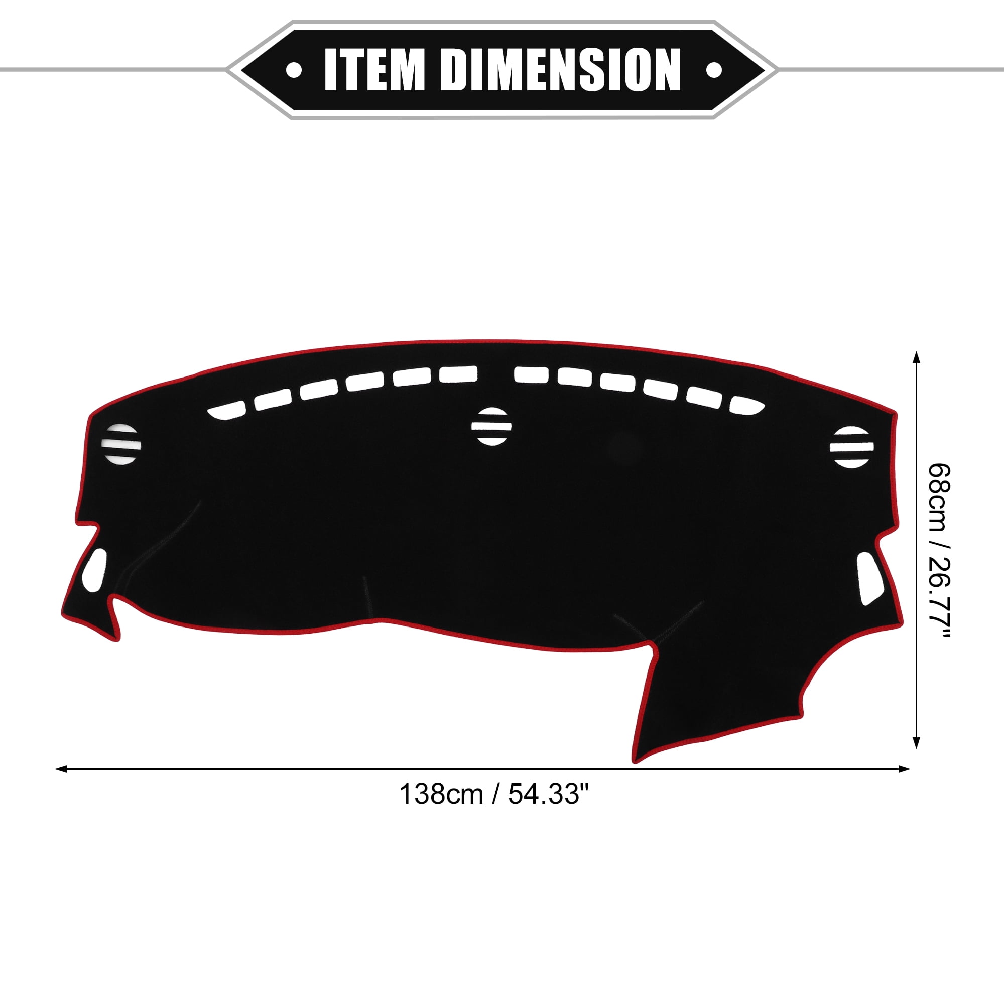 Unique Bargains Nonslip Protector Dashboard Cover for Dodge Dart 2013-2016 Red
