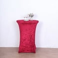 thumbnail image 5 of BalsaCircle Red Round Fitted Cocktail Table Cover Crushed Velvet Tablecloth Party Events Decorations Supplies, 5 of 8