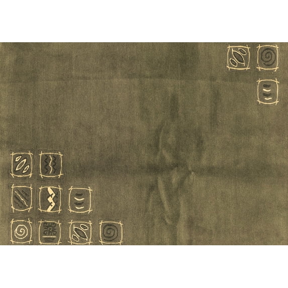 Ahgly Company Indoor Rectangle Abstract Brown Modern Area Rugs, 8' x 10'