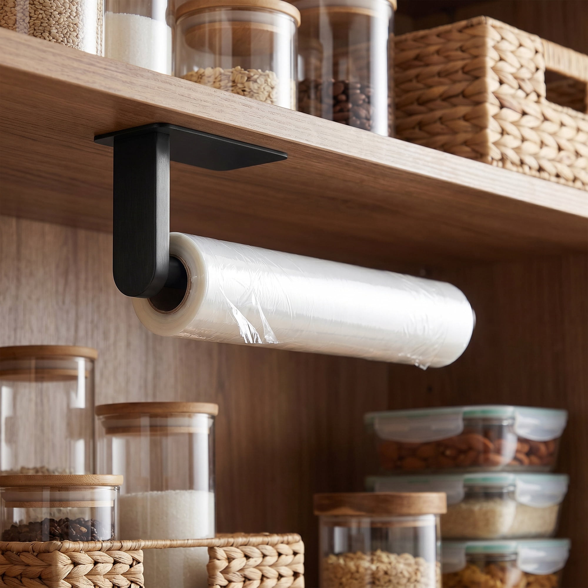 Unique Bargains Wall Mount Metal Rustproof Kitchen Towel Rack Black A 10.6x3.1inch
