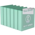 thumbnail image 1 of Davis Group Economy 3-Ring View Binders, 2" Round Rings, 475 Capacity, Mint, Pack of 6, 1 of 4