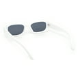 thumbnail image 4 of Iconic Mod Rounded Rectangular Minimal Plastic Sunglasses White - Black, 4 of 4