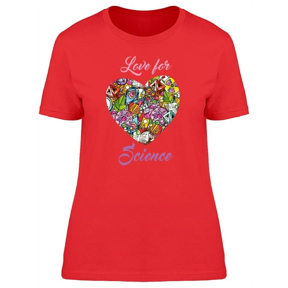 Love For Science Heart Doodle T-Shirt Women -Image by Shutterstock, Female Small