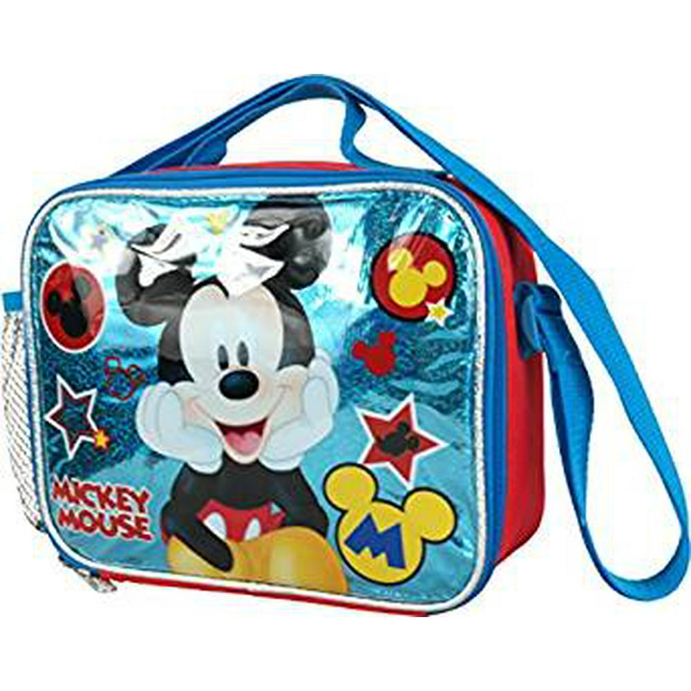 Lunch Bag Disney Mickey Mouse Blue Stars Kit Case New 683597