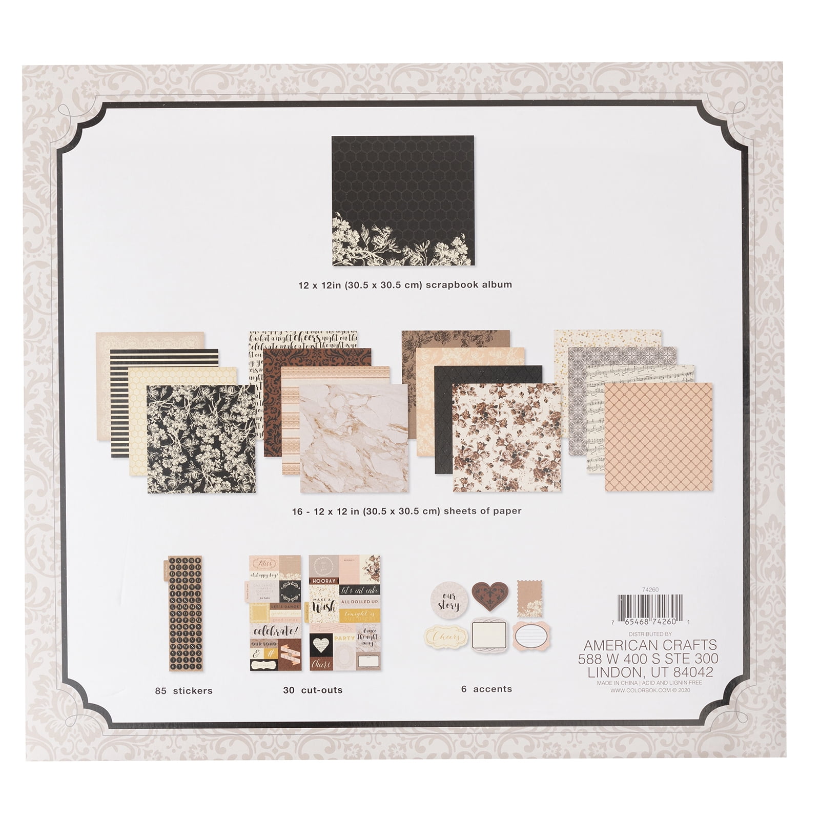 2 Colorbok 12x12 Scrapbook Kits - Nocturne & Love - Paper &  Embellishments