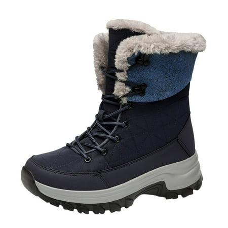 

LUOGENLI Male Cowboy Boots for Men Size 12 Men s New Winter Outdoor Thickened Non Warm Snow Boots Mountaineering Winter Ski Cotton Shoes Cowboy Boots for Men Square Toe Mid Calf 45