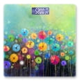 thumbnail image 1 of Báscula digital para peso corporal, báscula de baño personalizada, 400 lb, con pantalla grande retroiluminada, fácil de leer - Arte abstracto floral, 1 of 5