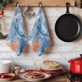 thumbnail image 6 of Blue Coastal Whale Kitchen Towels Set of 1, Retro Nautical Marine Life Leaves Absorbent Dish Towels for Kitchen, Microfiber Hand Towel, Quick Drying Tea Towel for Cleaning Decorative Dishcloths, 6 of 7