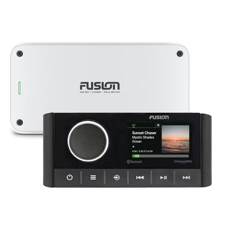 Fusion MS-RA670 Apollo Marine Entertainment System With Fusion MS-AP82400 Apollo 8 Channel Marine Amplifier