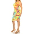 thumbnail image 2 of Women's Plus Size Tie Dye Fitted Bodycon Scoop Neck Sleeveless Basic Cami Midi Dress, 2 of 6