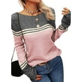 thumbnail image 2 of Sherrylily Women Autumn Winter Colorblock Pullover Sweaters Striped Slim Knitwear, 2 of 5