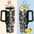 thumbnail image 3 of 40oz Football Tumbler with Handle, Birthday Gift for Man, Sports Coach Insulated Stainless Steel Cup with Lid and Straws, Reusable Travel Coffee Mug Water Bottle, 3 of 6