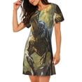 thumbnail image 2 of Vsdgher Motif Dinosaure Féroce Chemise de Nuit à Manches Courtes Col Rond Mignonne Robe de Nuit Confortable, 2 of 6