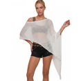 thumbnail image 5 of LMLYSoH Women's Knitted Poncho Fashion Lightweight Solid Color Off One Shoulder Shawl Wrap for Beach Party, 5 of 9