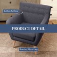 thumbnail image 4 of HOMCOM Modern Accent Chair, Linen Upholstery Armchair, Tufted Club Chair, 4 of 10