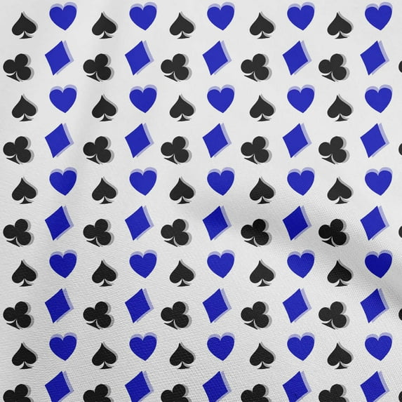 oneOone Silk Tabby Blue Fabric Poker Card Sewing Fabric By The Yard Printed Diy Clothing Sewing Supplies 42 Inch Wide
