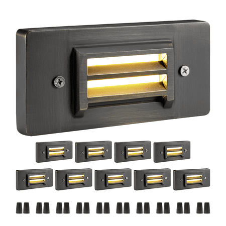 

Gardenreet Solid Brass Dimmable Stair Lights Outdoor Waterproof 2W 240lm 2700K Warm White Deck Lights 12v Low Voltage 120 Degree Outdoor LED Landscape Flood Light Fixture(10 Pack)